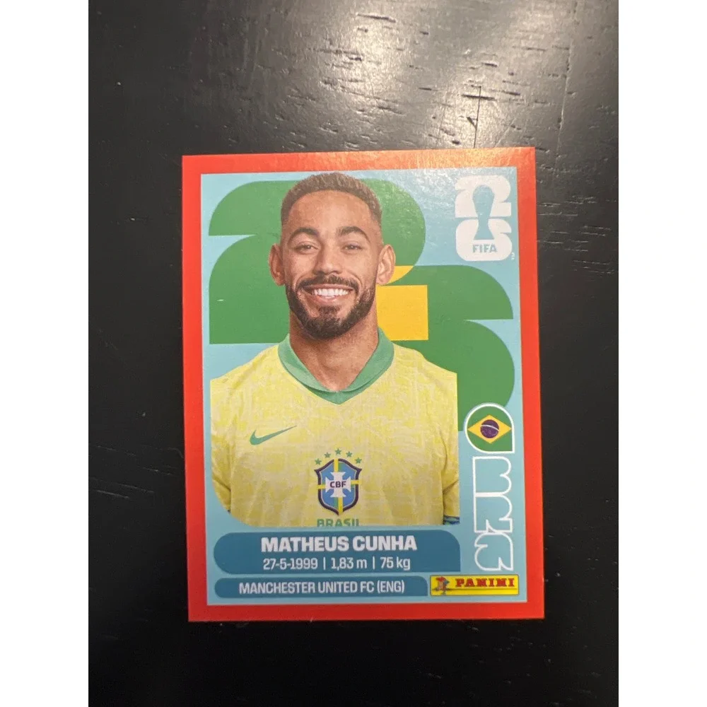 Matheus Cunha Panini FIFA World Cup 2026 Sticker BRA 17 Brazil Red Trim